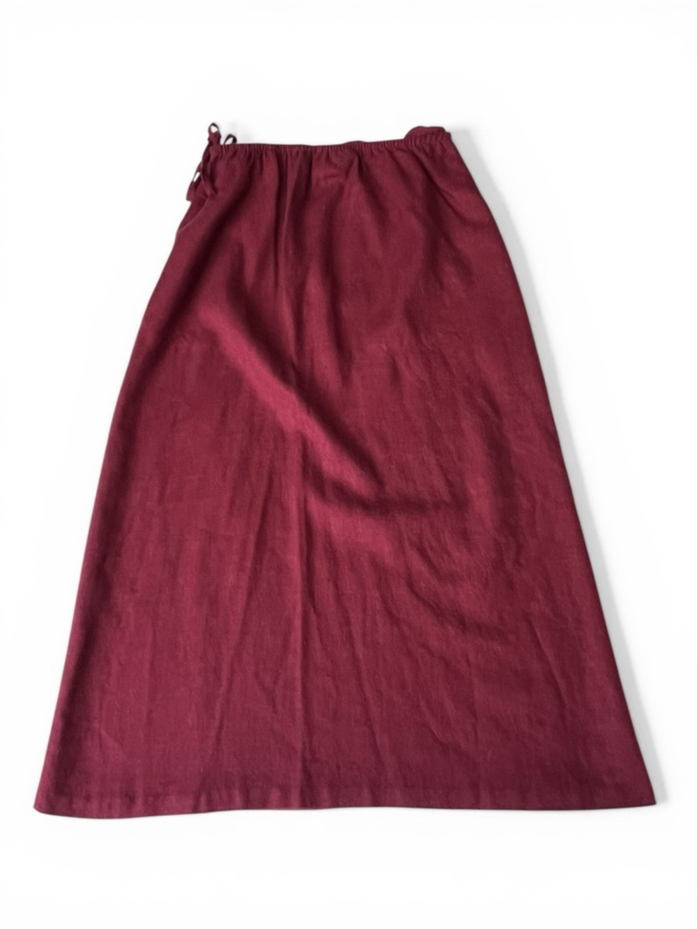MIXIT Linen Blend Women’s Burgundy A-Line Midi Skirt - L - Picture 2 of 9
